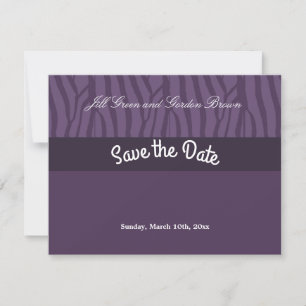 Lila Zebra-Muster Save-the-Date-Karte Save The Date