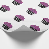 Lila Zebra Pattern Cupcake Geschenkpapier (Ecke)