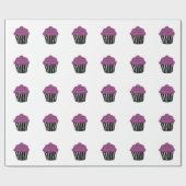 Lila Zebra Pattern Cupcake Geschenkpapier (Flach)
