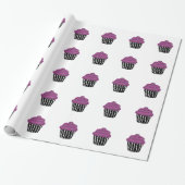 Lila Zebra Pattern Cupcake Geschenkpapier (Ungerollt)