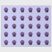 Lila Zebra Pattern Cupcake Geschenkpapier (Flach)