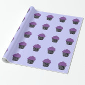 Lila Zebra Pattern Cupcake Geschenkpapier (Ungerollt)