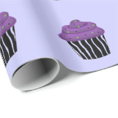 Lila Zebra Pattern Cupcake Geschenkpapier (Rolleneckpunkt)