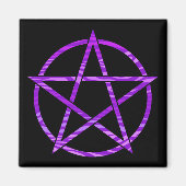 Lila Zebra Pentagram Magnet (Vorne)