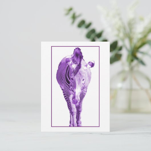 Lila Zebra Postkarte (Stehend Vorderseite)