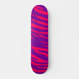 Lila Zebra Print Animal Mini Skateboard in Pink