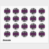 Lila & Zebra Print DIVA Typografie Party Sticker (Blatt)