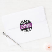 Lila & Zebra Print DIVA Typografie Party Sticker (Umschlag)
