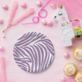 Lila Zebra Print Pappteller (Party)