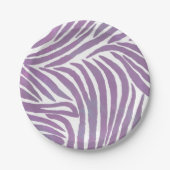 Lila Zebra Print Pappteller (Vorderseite)