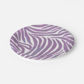 Lila Zebra Print Pappteller (Schrägansicht)