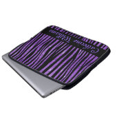 Lila Zebra-Skin-Muster auf Glitzer Laptopschutzhülle (Vorne Knopf)