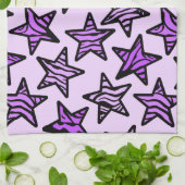Lila Zebra-Sterne Geschirrtuch (Gefaltet)