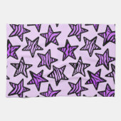 Lila Zebra-Sterne Geschirrtuch (Horizontal)