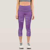 Lila Zebra-Streifen Capri Leggings (Vorderseite)