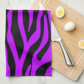 Lila Zebra-Streifen, elektrisch, Tierdruck Geschirrtuch (Viertel Falte)