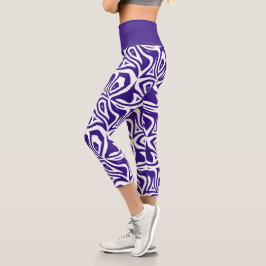 Lila Zebra Streifen Frauen Capris Leggings