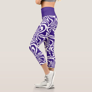 Lila Zebra Streifen Frauen Capris Leggings