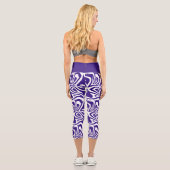 Lila Zebra Streifen Frauen Capris Leggings (Rückseite)