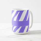 Lila Zebra-Streifen-Muster Kaffeetasse (VorderseiteRechts)