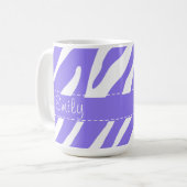 Lila Zebra-Streifen-Muster Kaffeetasse (Vorderseite Links)