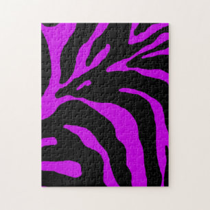 Lila Zebra Strip-Tierausdruck Puzzle