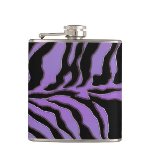 Lila Zebra Striped Tierdruck-Flasche Flachmann