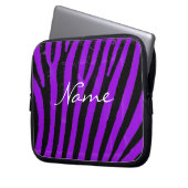 Lila Zebra stripes Neopren-Laptop-Hülse Laptopschutzhülle (Vorderseite Links)