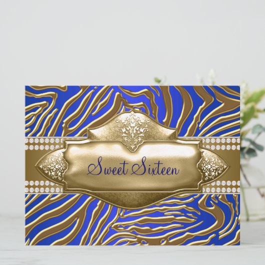 Lila Zebra Sweet 16 Party Einladung (Stehend Vorderseite)