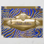 Lila Zebra Sweet 16 Party Einladung (Vorne/Hinten)