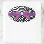 Lila Zebra-Umschlag Aufkleber-Aufkleber Ovaler Aufkleber (Tasche)