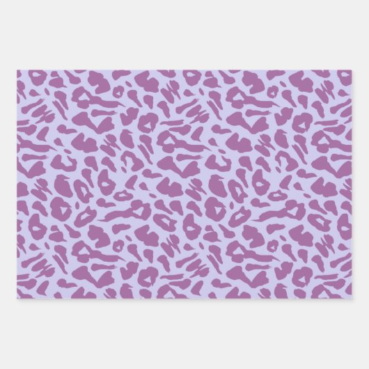 Lila Zebra- und Leopardrucke Geschenkpapier Set (Vorderseite 2)