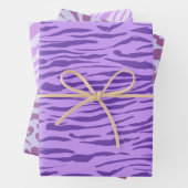 Lila Zebra- und Leopardrucke Geschenkpapier Set (Beispiel)