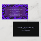 Lila Zebra-Visitenkarten Visitenkarte (Vorne/Hinten)