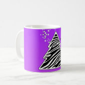Lila Zebra-Weihnachtsbaum Kaffeetasse (Vorderseite Links)
