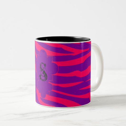 Lila Zebra-Zebra-Tasse-Cups Zweifarbige Tasse (VorderseiteRechts)