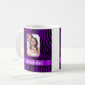 Lila Zebradruck Kaffeetasse (Vorderseite Links)
