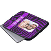 Lila Zebradruck Laptopschutzhülle (Vorne Knopf)