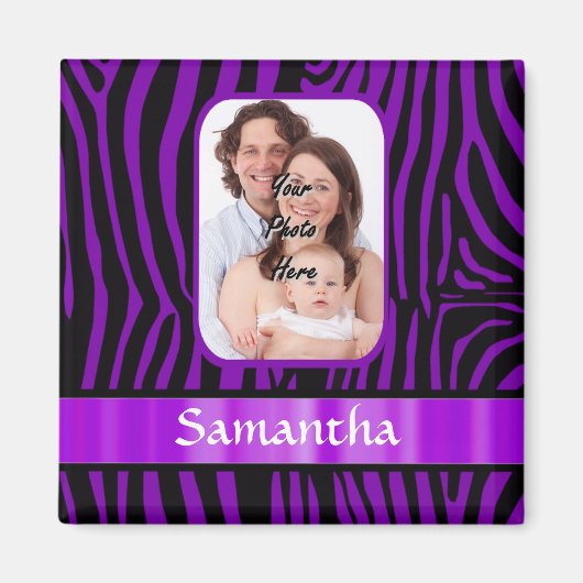 Lila Zebradruck Magnet (Vorne)
