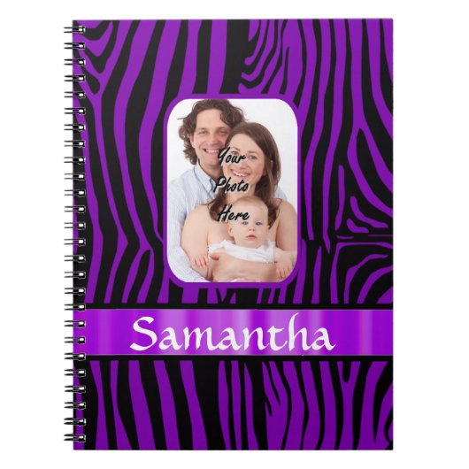 Lila Zebradruck Notizblock (Vorderseite)