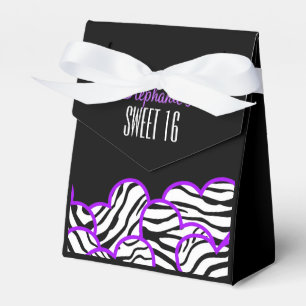 Lila Zebraherz Sweet 16 Geburtstagsfavorbox Geschenkschachtel