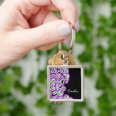 Lila Zebraherzen Schlüsselanhänger (Hand)