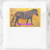 lila Zebrakunst Rechteckiger Aufkleber (Tasche)