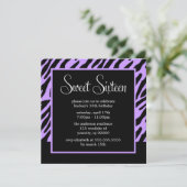 Lila Zebramuster Einladung (Stehend Vorderseite)