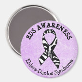Lila Zebras EDS Ehlers-Danlos-Syndrom Magnet (Vorderseite/Rückseite)
