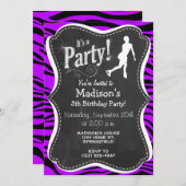 Lila Zebrastreifen; Abbildung Skaten Einladung (Vorne/Hinten)