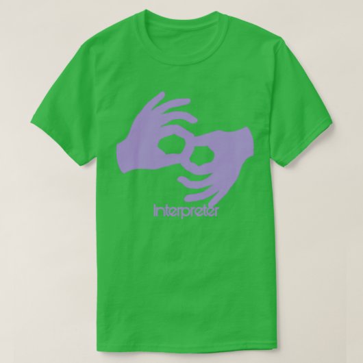 Lila Zeichen für Dolmetscher T-Shirt (Design vorne)