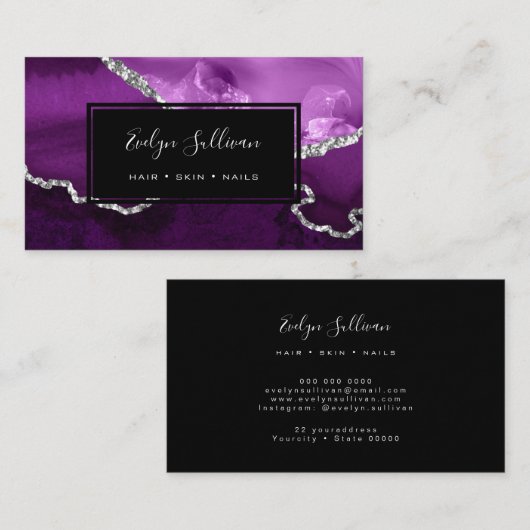 lila Zeit Visitenkarte (Vorne/Hinten)