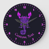 Lila Zeltknotenskorpion Große Wanduhr (Vorderseite)