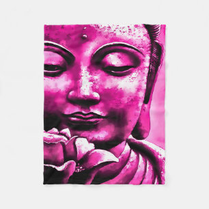 Lila Zen-Buddhawatercolor-Kunst-Fleece-Decke Fleecedecke